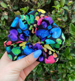 Load image into Gallery viewer, Rainbow Hearts Scrunchie
